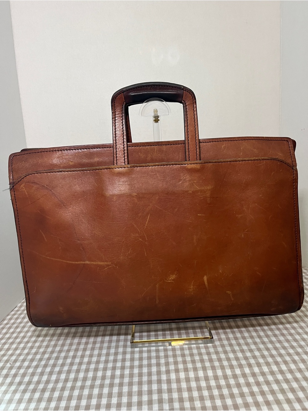 Vintage Schlesinger  Brothers Brown Leather Briefcase / Portfolio 1970's-80's